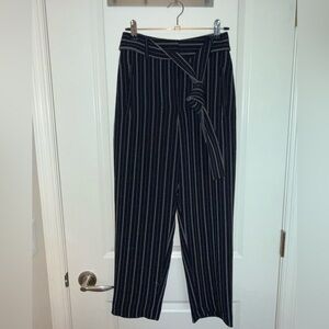 Wilfred Black Pinstripe Tie-Waist Trousers